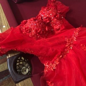 Red wedding dress size 12, fits great